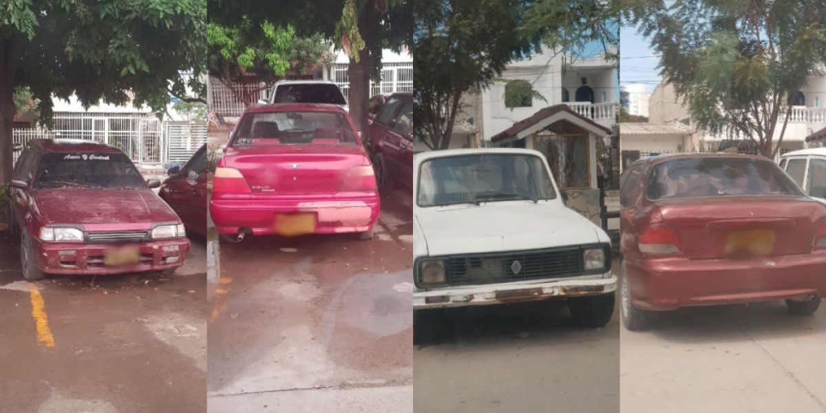 Carros abandonados en Ciudadela 29 de Julio