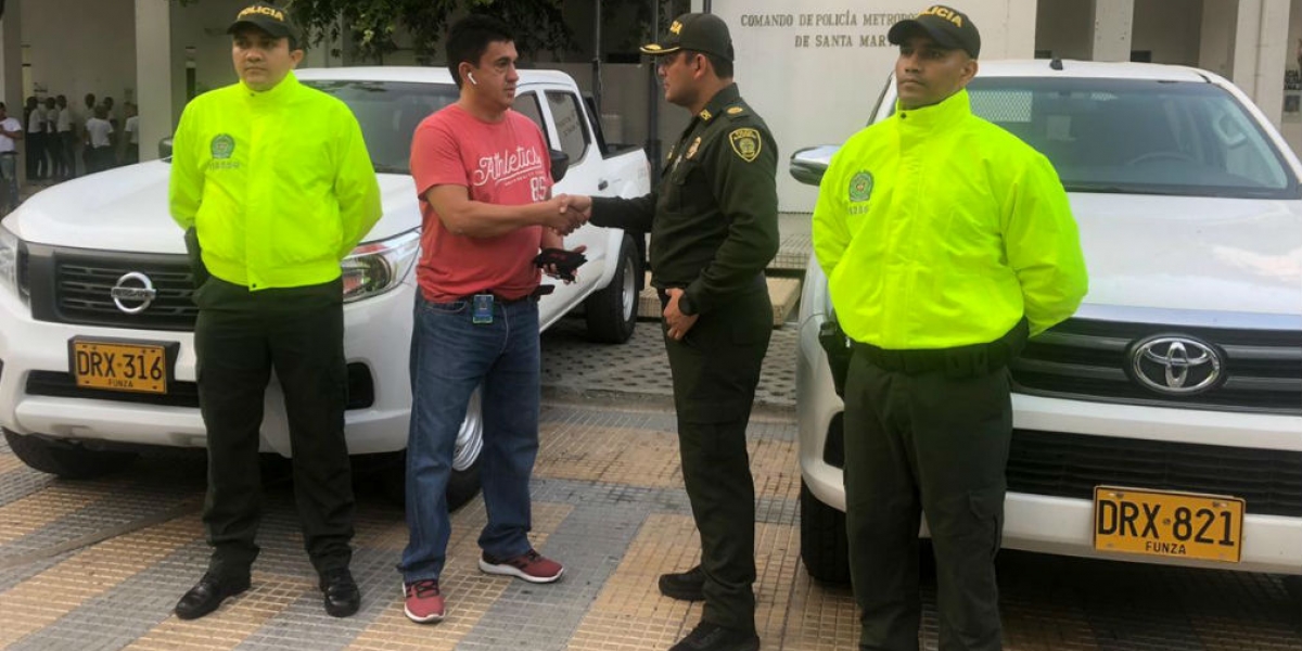 Policía Metropolitana de Santa Marta Camionetas recuperadas.