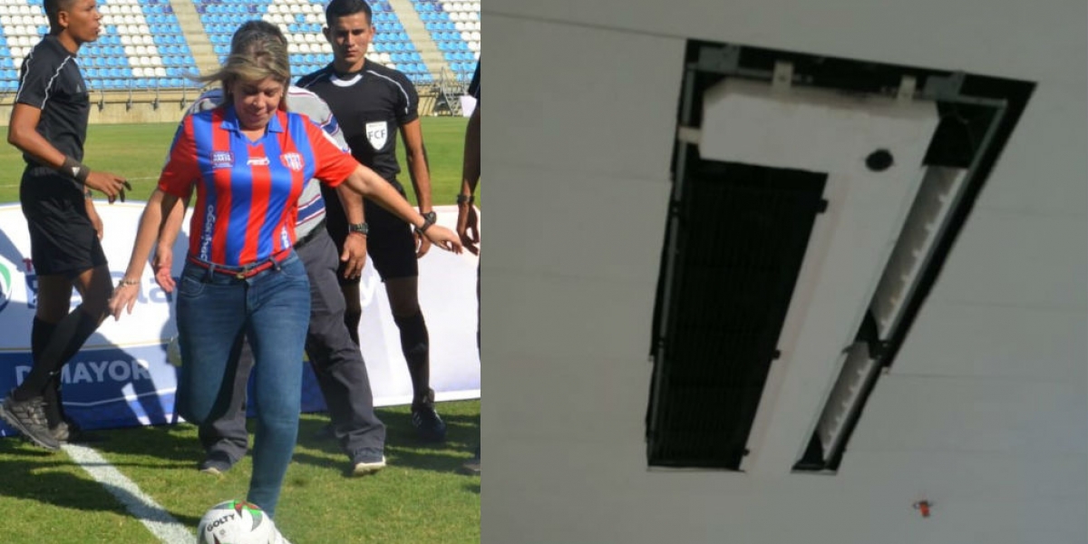 Seguimiento.co La alcaldesa estuvo en el debut del Unión como local en el estadio Sierra Nevada, que aún presenta algunos detalles para finalizar su construcción.