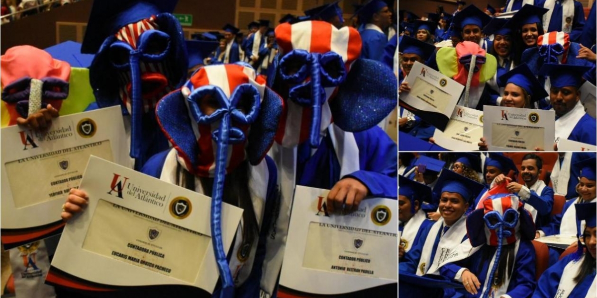 Las marimondas universitarias durante la ceremonia.