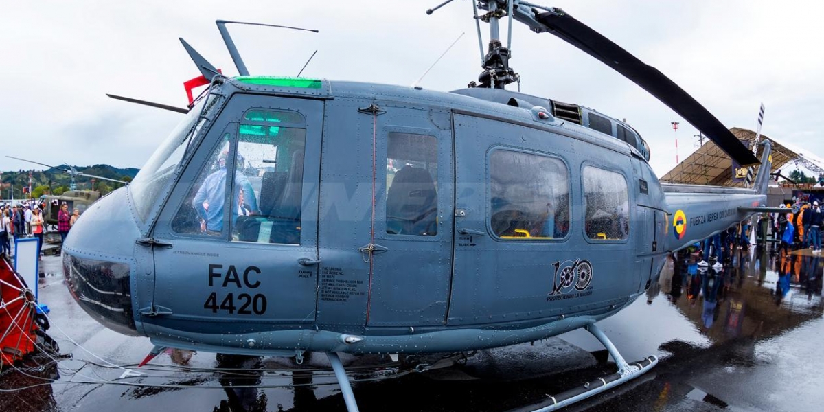 Helicóptero Bell UH-1H Huey II (205) de Fuerza Aérea, accidentado este jueves.