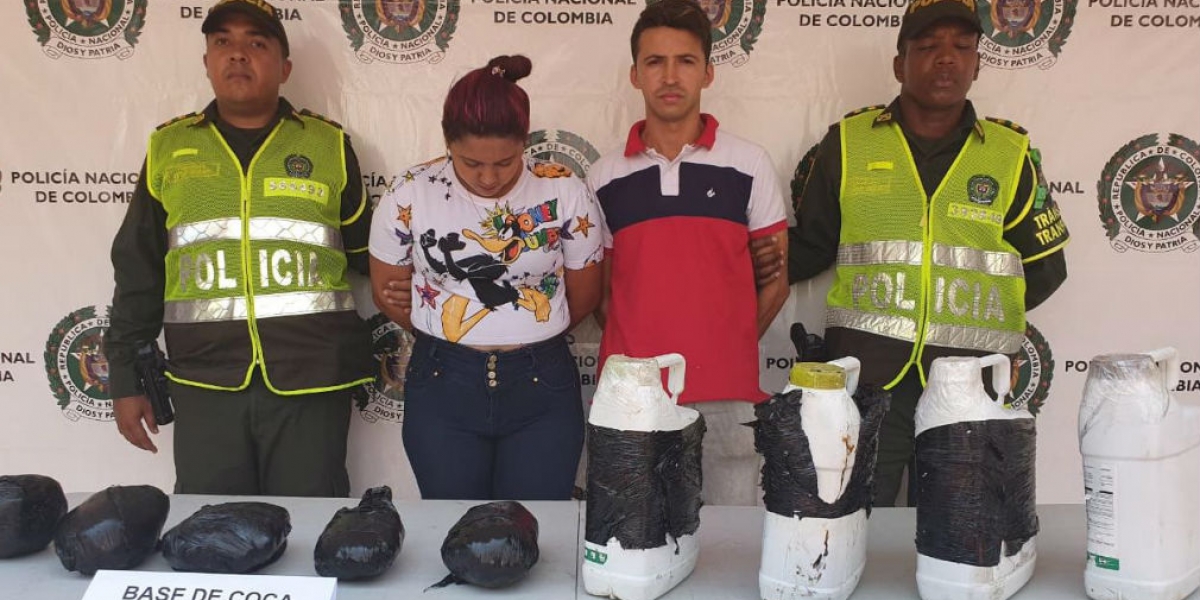 Policía Pareja capturada por las autoridades.