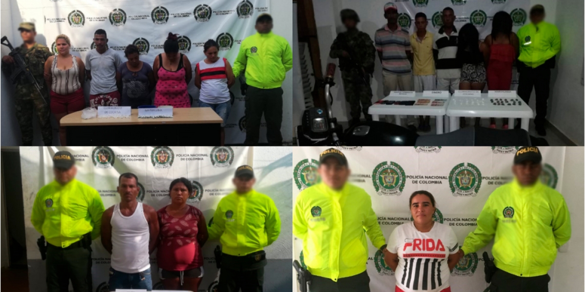Policía del Magdalena En diferentes procedimientos la Policía del Magdalena capturó a 13 personas, los operativos fueron ejecutados en el contexto de la lucha contra el tráfico de estupefacientes.