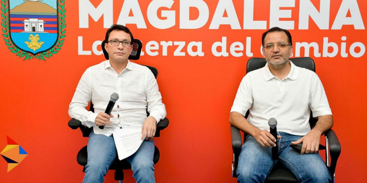 Gobernación del Magdalena El gobernador Carlos Caicedo y el médico Abraham Katime.
