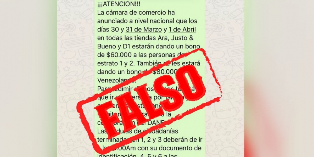 Alcaldía de Santa Marta Falsa cadena de WhatsApp.