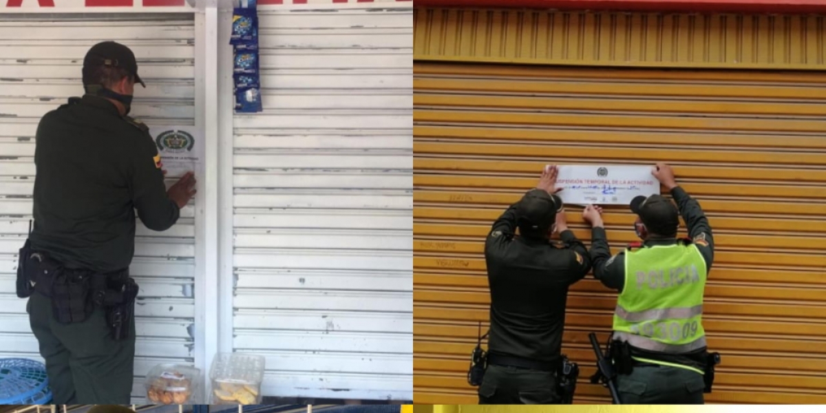 Policía Metropolitana La Policía ha cerrado 42 establecimientos comerciales en el perímetro rural y urbano del área metropolitana durante la cuarentena.