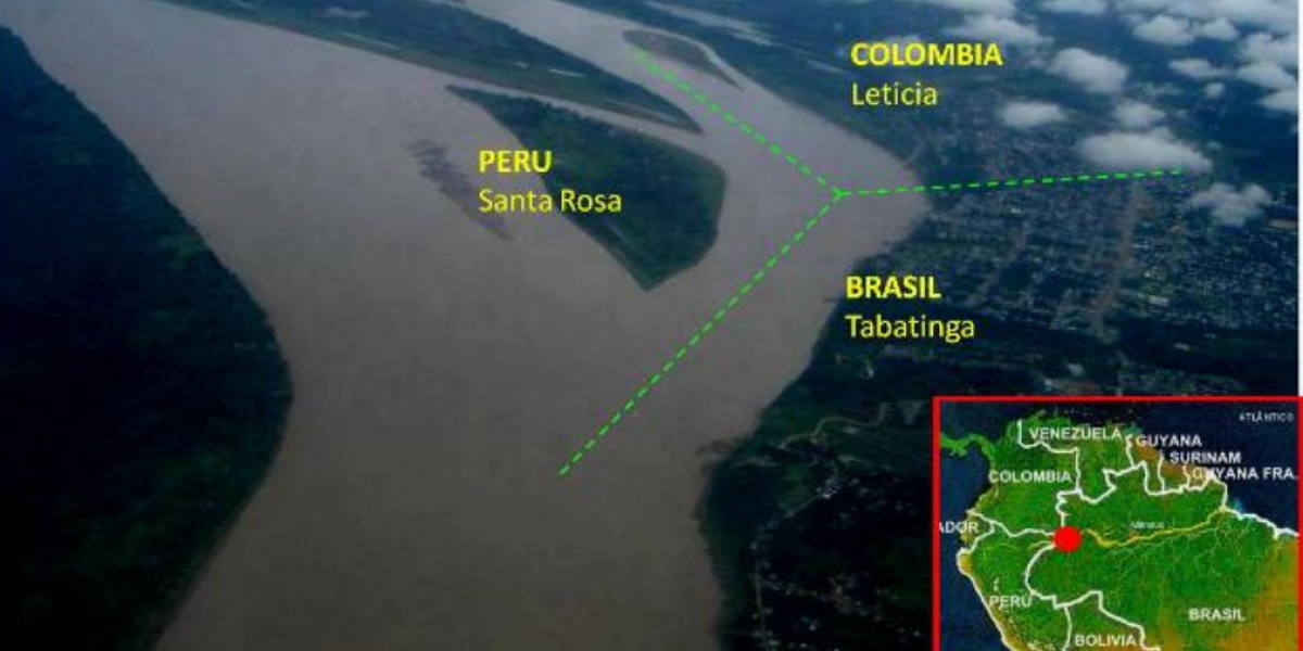cortesía. Punto exacto en donde se unen las fronteras de los 3 paises.