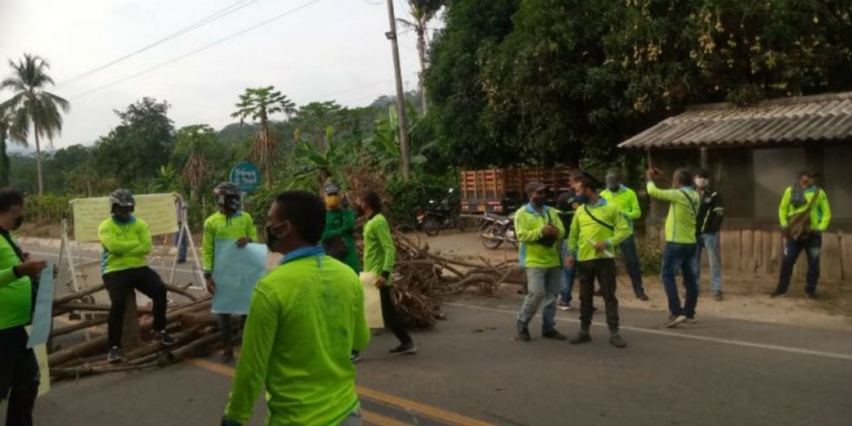 Eventos en Santa Marta Protesta de mototaxistas en zona rural del Distrito.