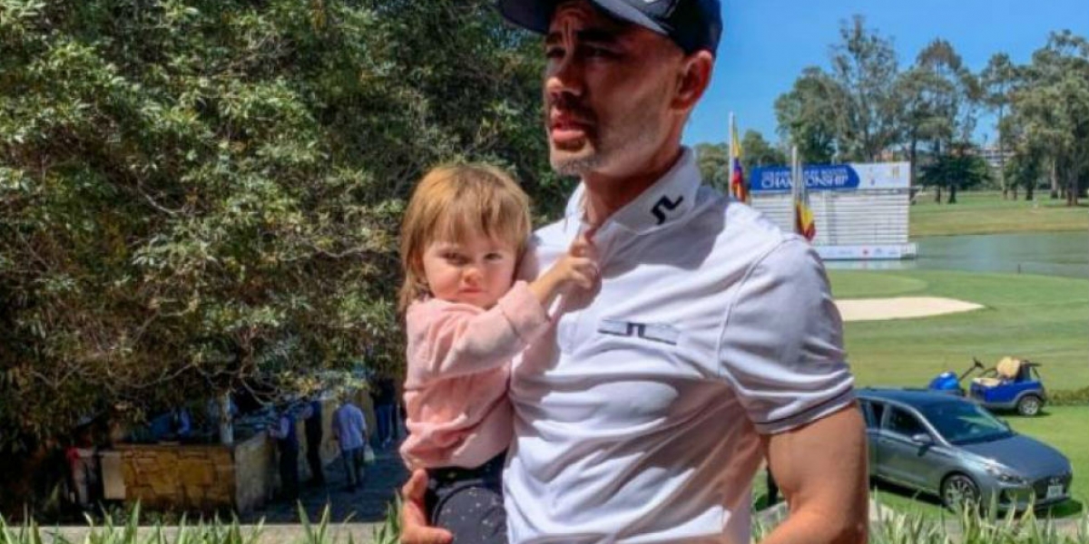 Camilo Villegas y su pequeña hija Mía. Cortesía.