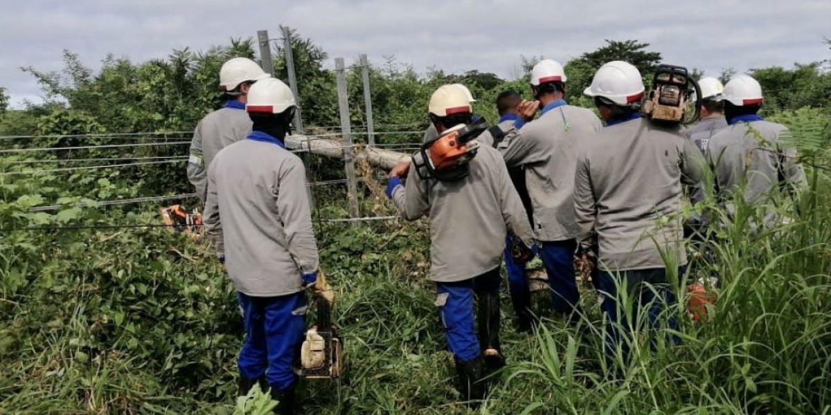 Operarios de Electricaribe.