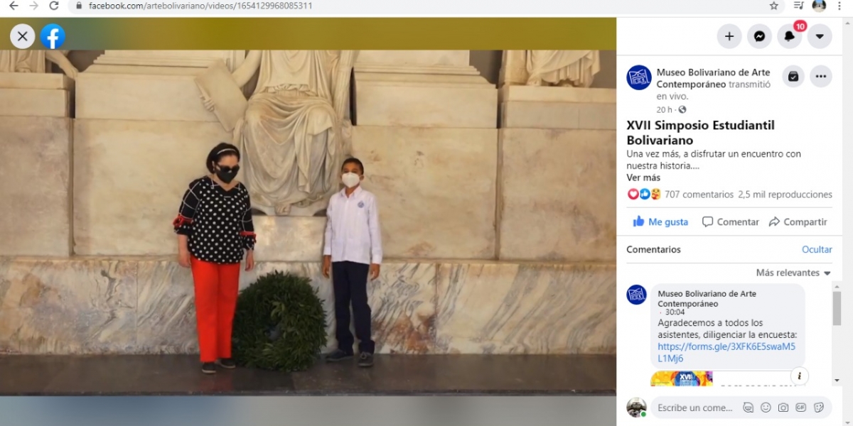 Cortesía La directora del Museo Bolivariano destacó la participación de los estudiantes.