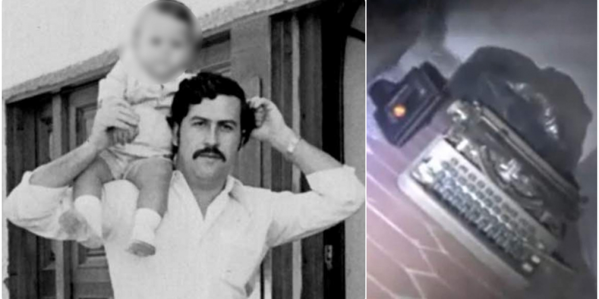 Pablo Escobar y parte de la caleta que encontró su sobrino. cortesía