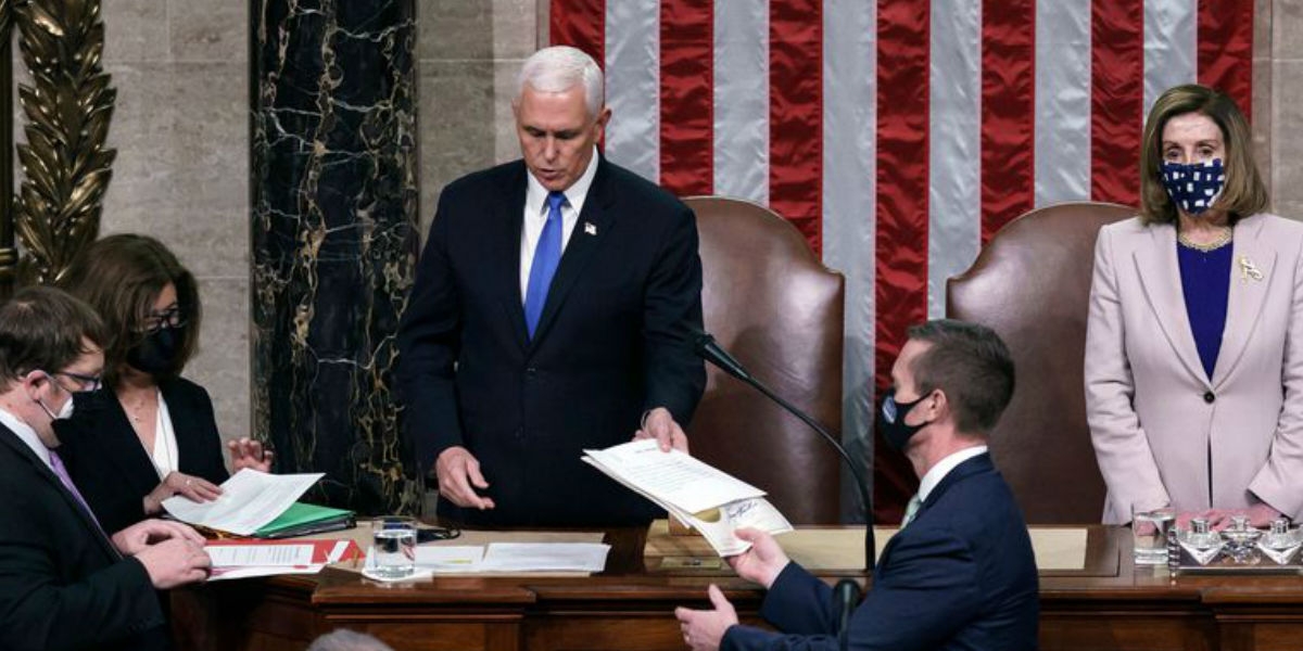 El País Mike Pence, actual Vicepresidente de Estados Unidos, lideró la sesión de ambas cámaras.
