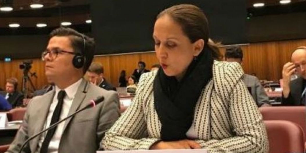 Embajadora de Colombia ante la ONU, Adriana del Rosario Mendoza Agudelo.