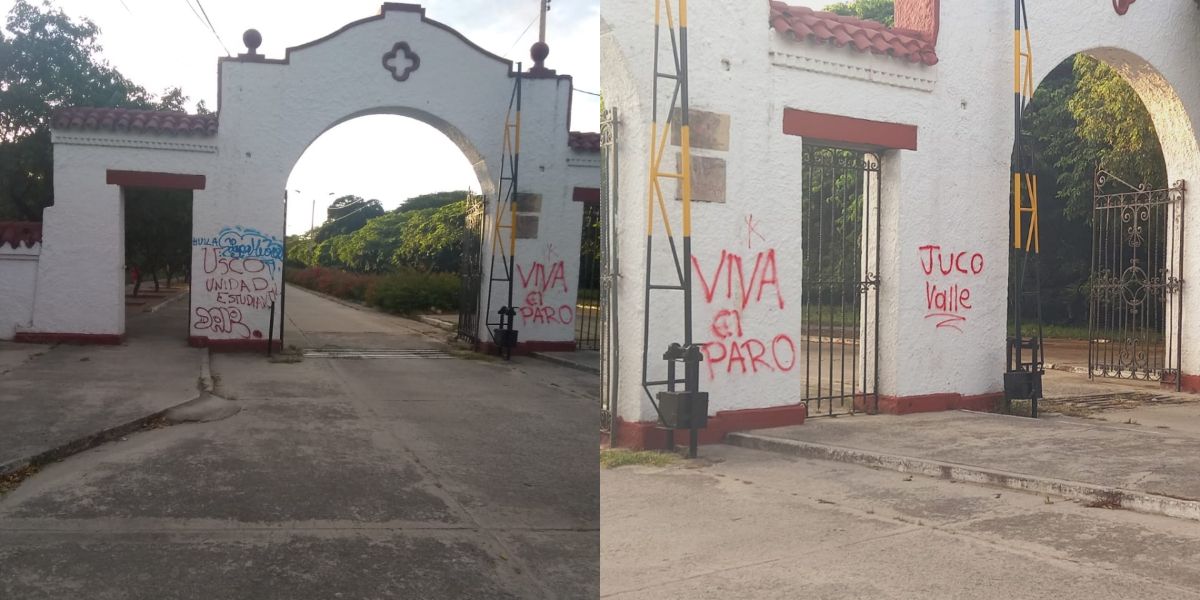Museo Bolivariano Así quedó la entrada de la 'Quinta'.