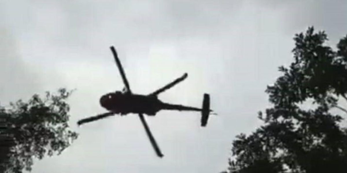 Cortesía Helicóptero que sobrevoló a baja altura.