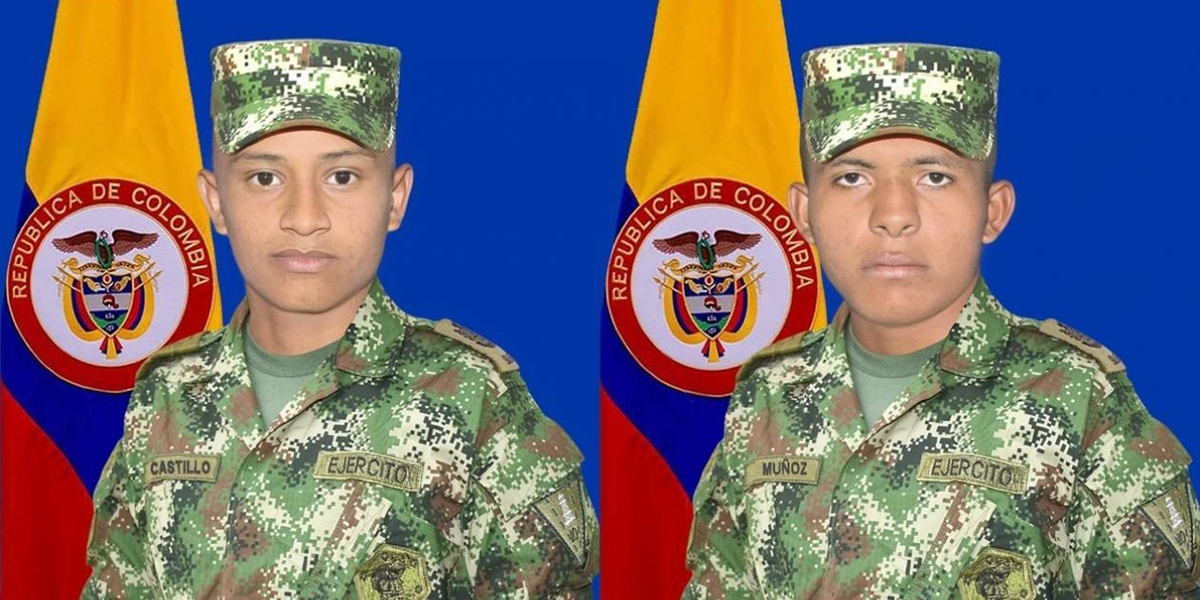 Los dos soldados secuestrados que estarían en manos de disidencias de las Farc.