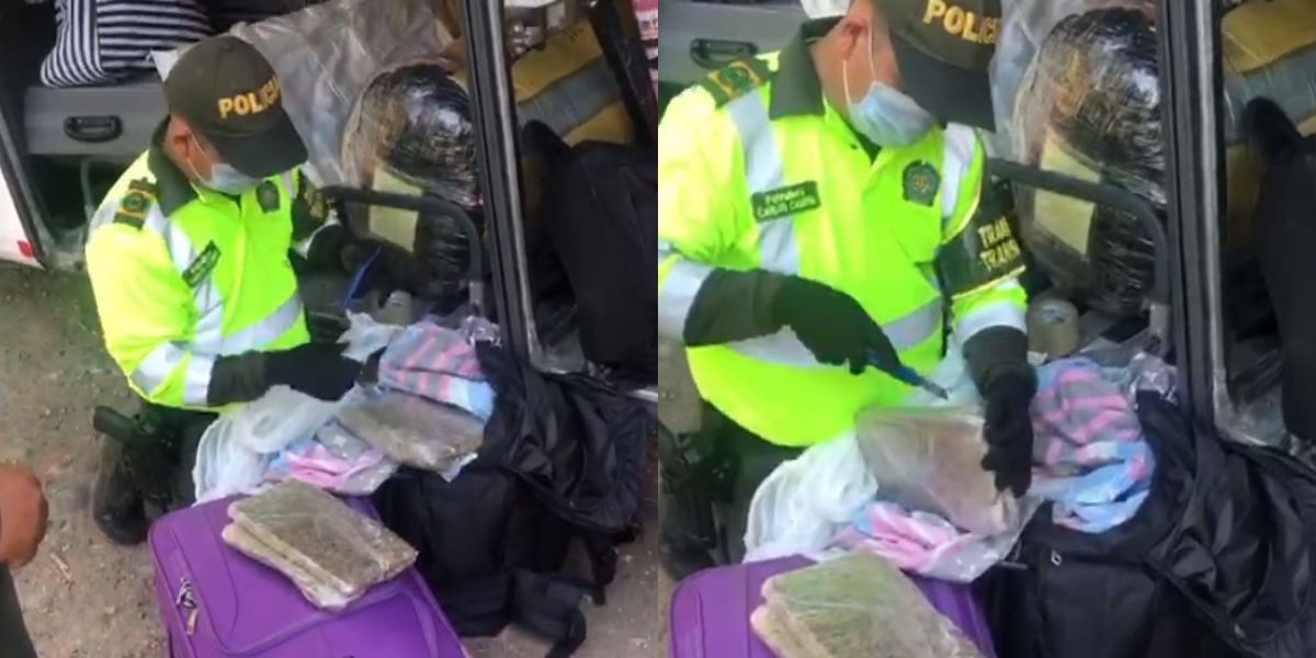 Policía incautó 17 kilos de marihuana. 