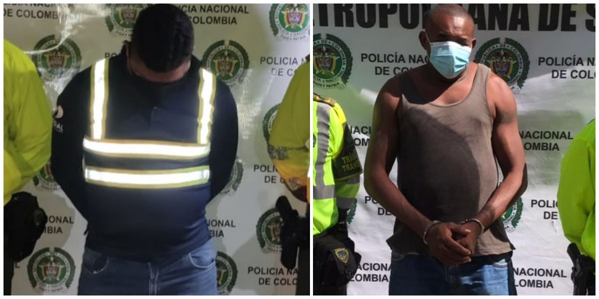 Policía Metropolitana de Santa Marta Estos fueron dos de los Culebreros, capturados por la Policía.
