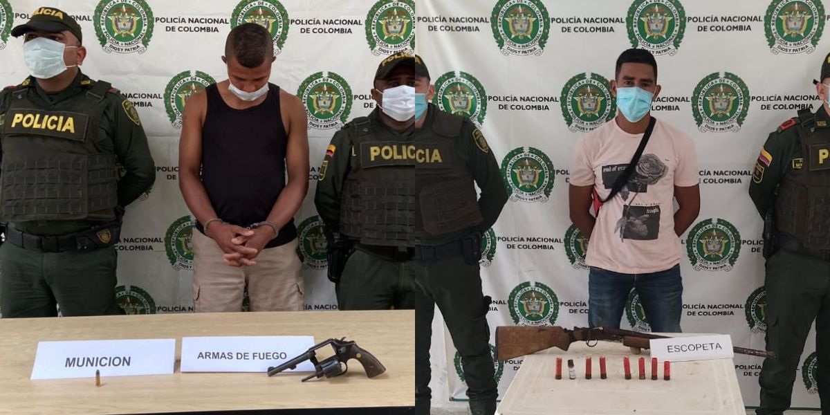 Policía del Magdalena Capturados portando armas de fuego ilegales.