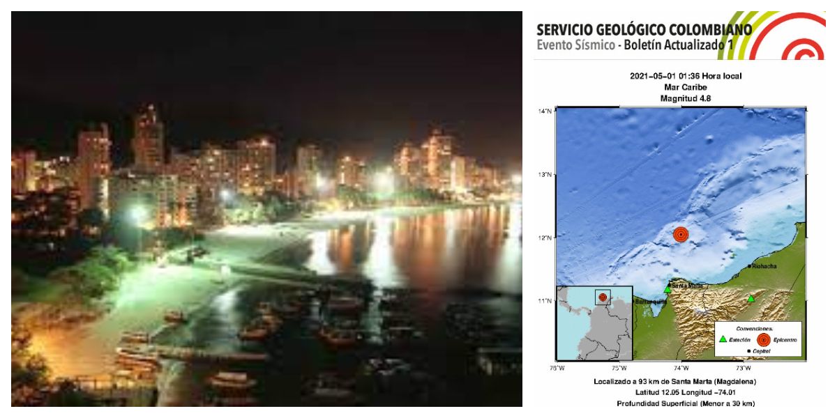 Seguimiento.co Aunque no fue por mucho tiempo, gran cantidad de samarios sintieron el fuerte temblor.