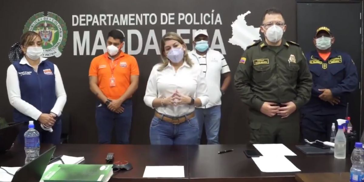 Alcaldía de Santa Marta Virna Johnson durante el PMU en la noche de este miércoles.