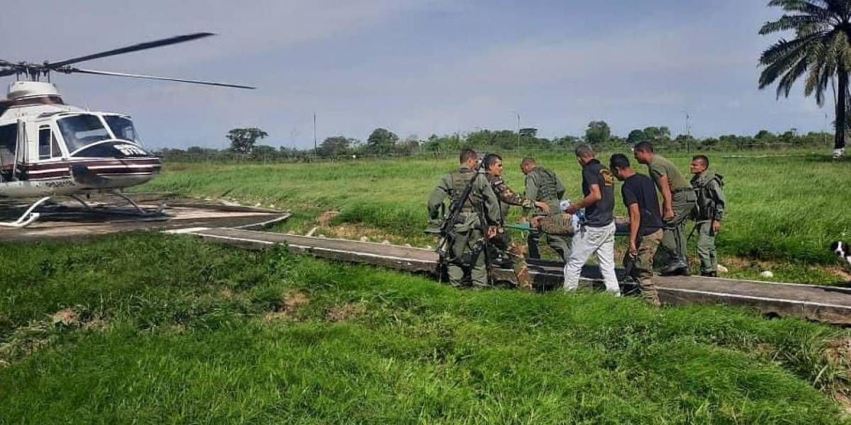 Militares venezolanos en la zona donde habrían sido secuestrados.