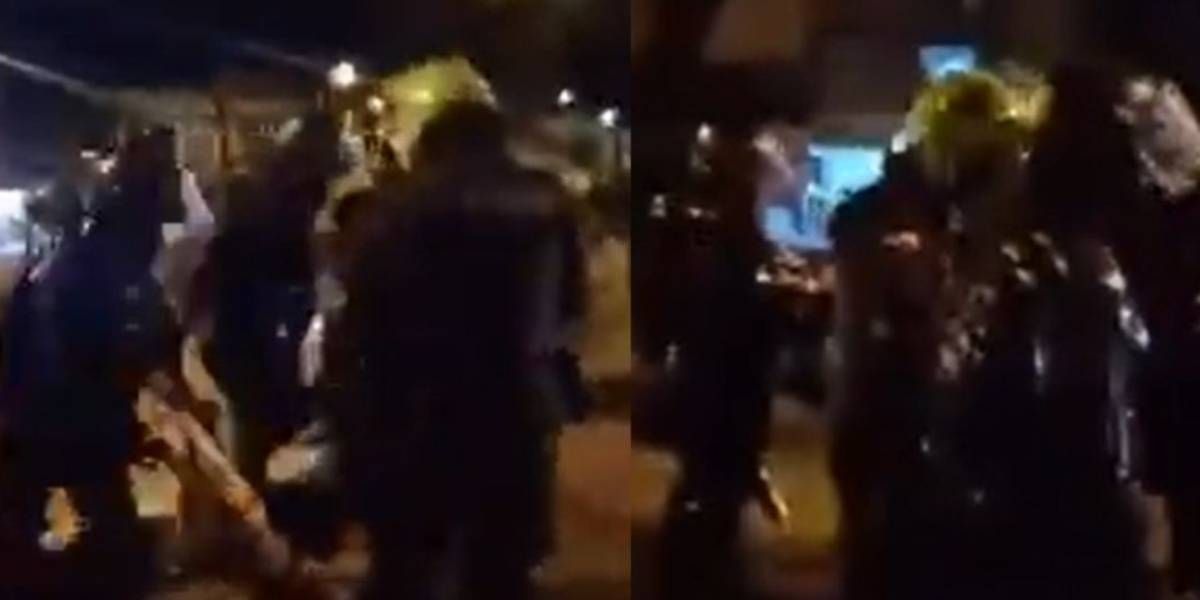 Captura de pantalla - Caracol Radio Momento en que los policías detuvieron a la menor.