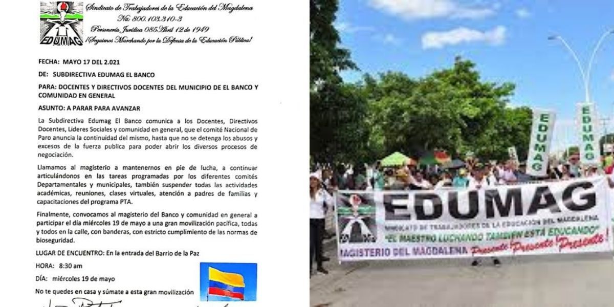 Seguimiento Sindicato de Educadores en el Magdalena.