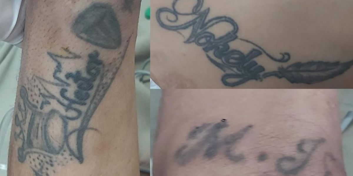 Tatuajes del hombre internado en la clínica Campbell.