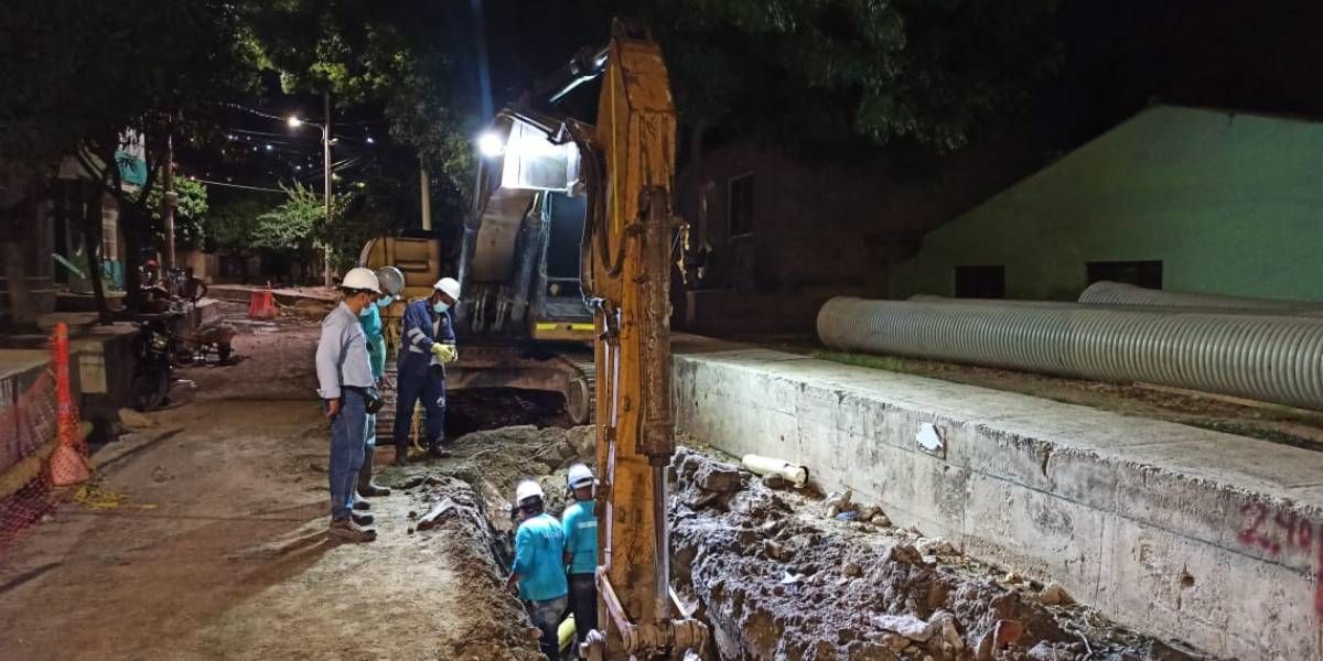 Alcaldía Intervención de la red de alcantarillado.