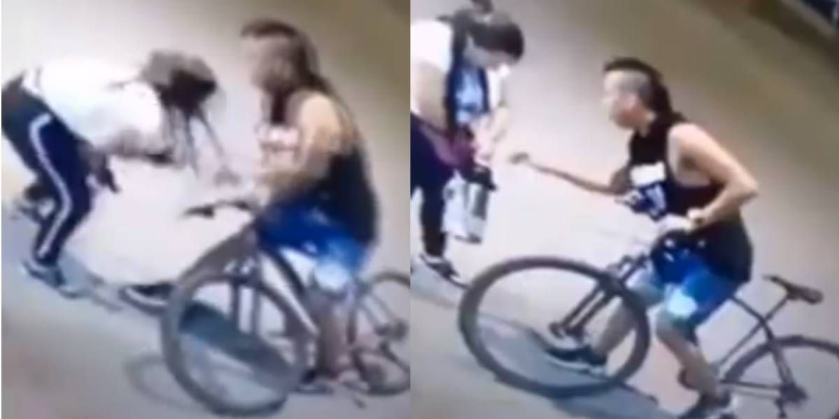 Momento en que se cometía el atraco.