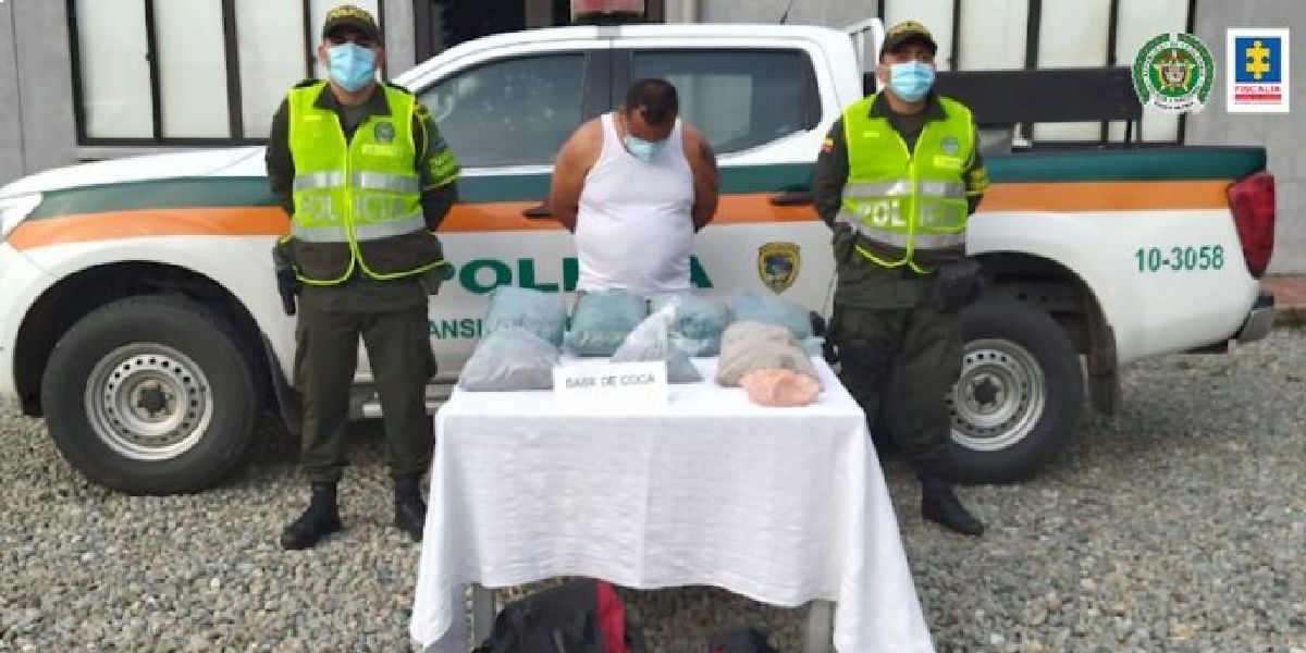fiscalía general de la nación Transportaba 14 kilos de cocaína