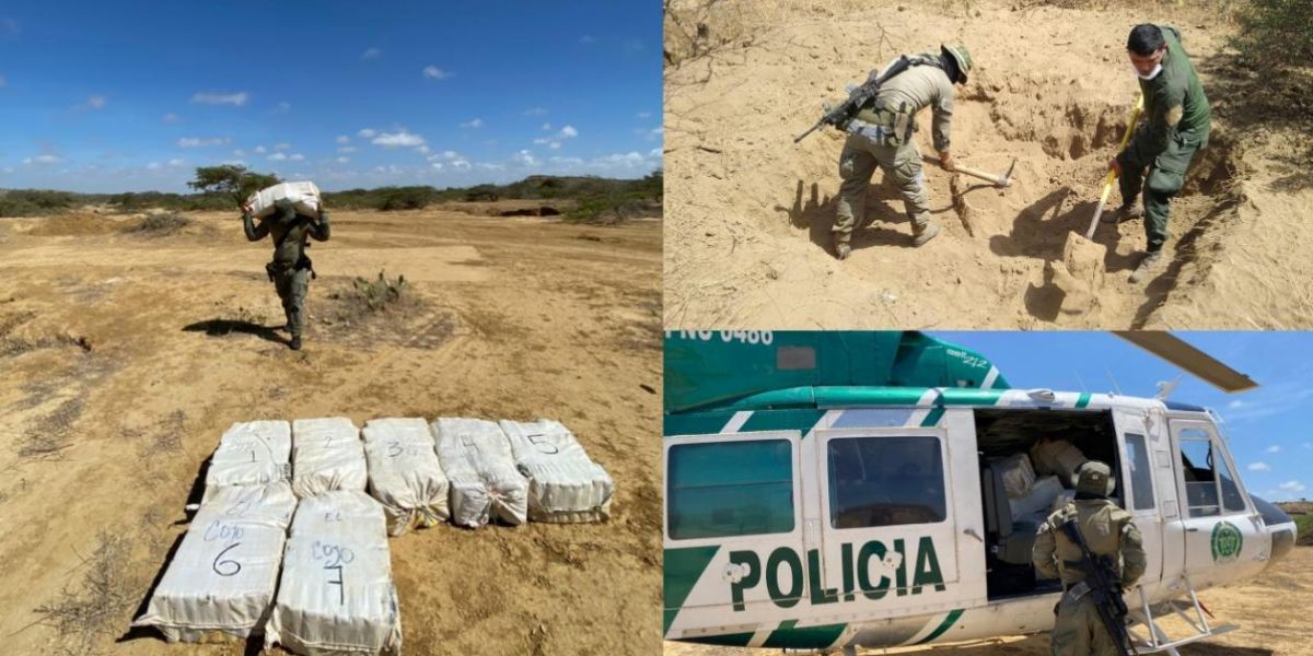 Droga hallada en La Guajira.