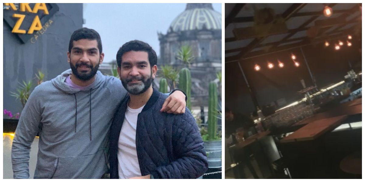 Cortesía Frank (derecha) y Andrés Cuao vivieron el fuerte movimiento telúrico que se presentó en México.