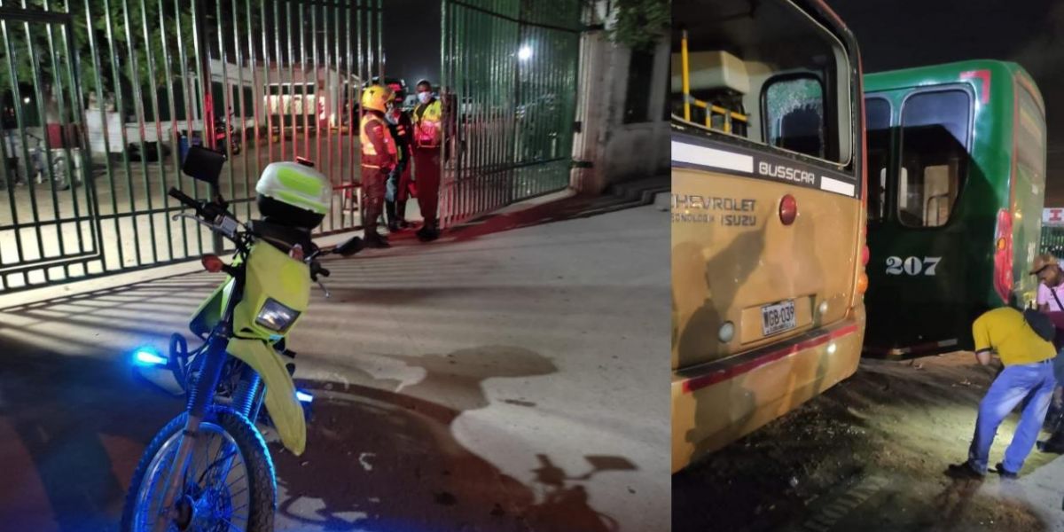 En la noche del sábado lanzaron granadas a la flota de buses en Barranquilla.