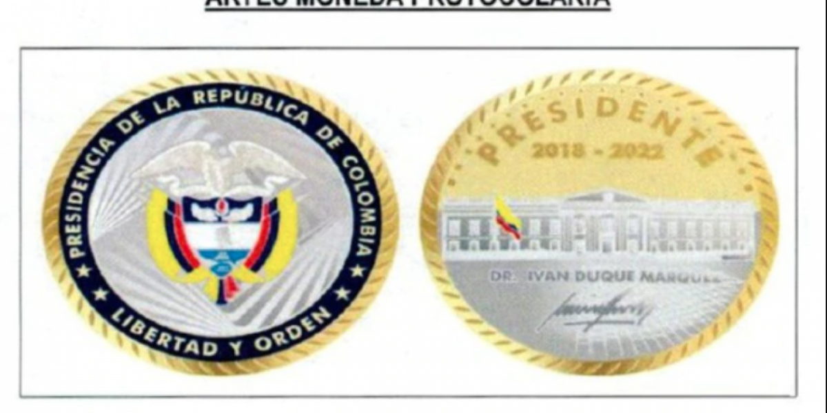 Cortesía Moneda que regalará en presidente Duque.