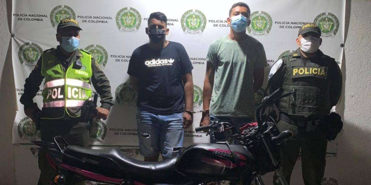 Policía Metropolitana de Santa Marta Los capturados.