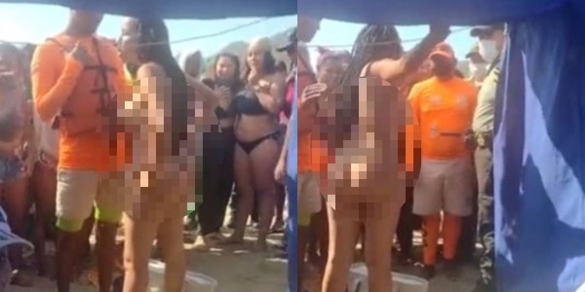 Mujer desnuda en Santa Marta.