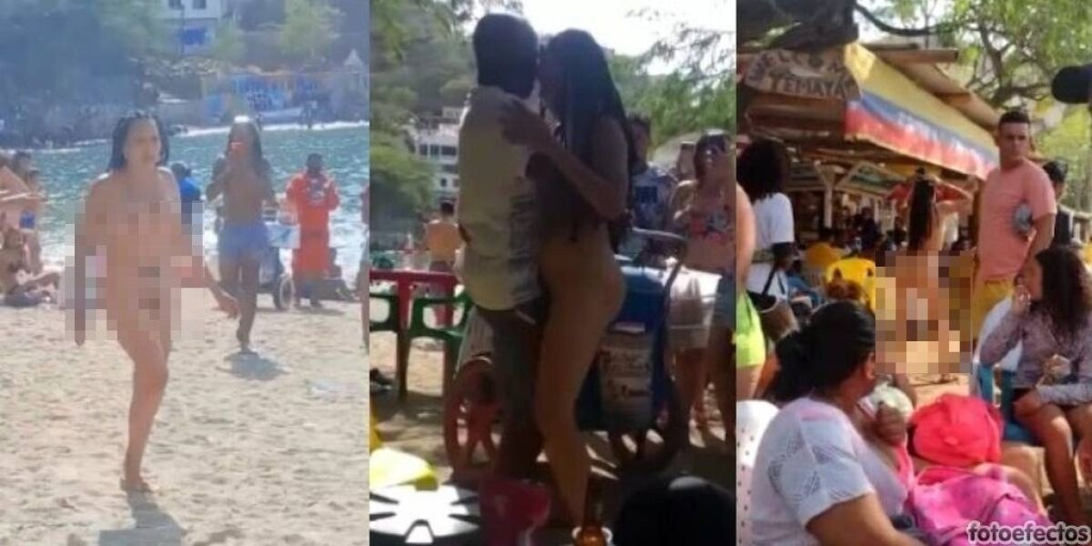 Mujer que se paseó desnuda por Taganga.