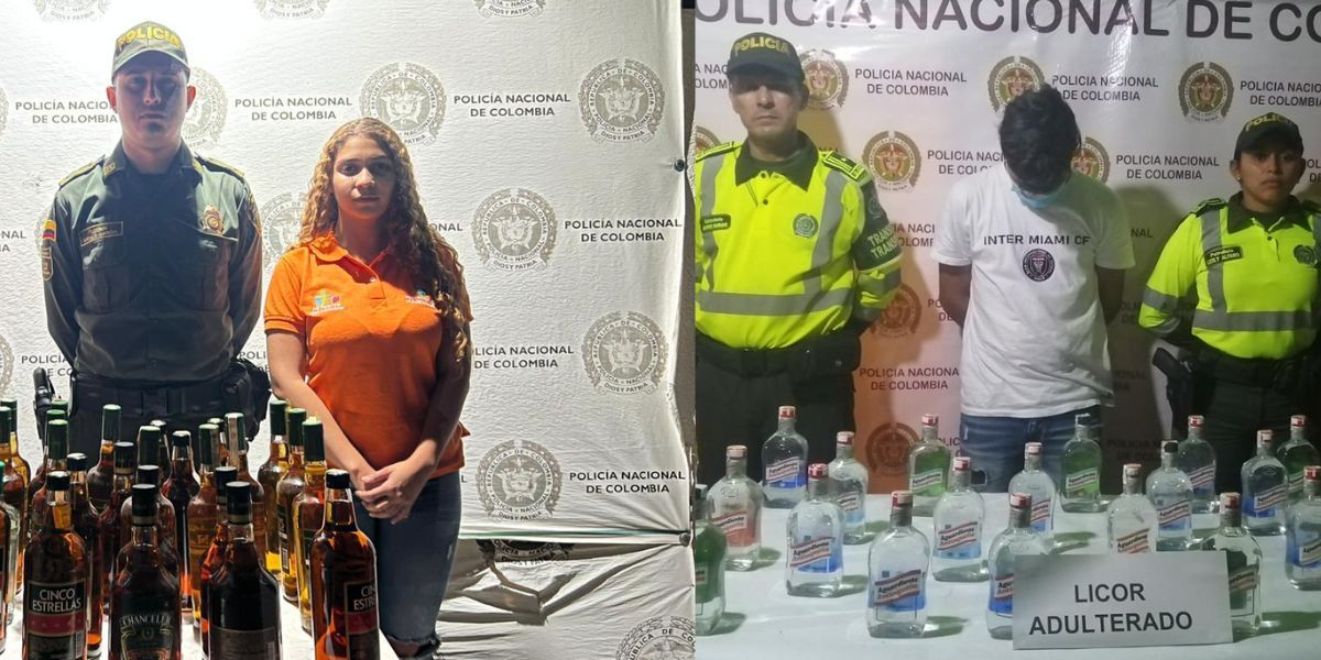 Policía Metropolitana de Santa Marta Incautación de licor.