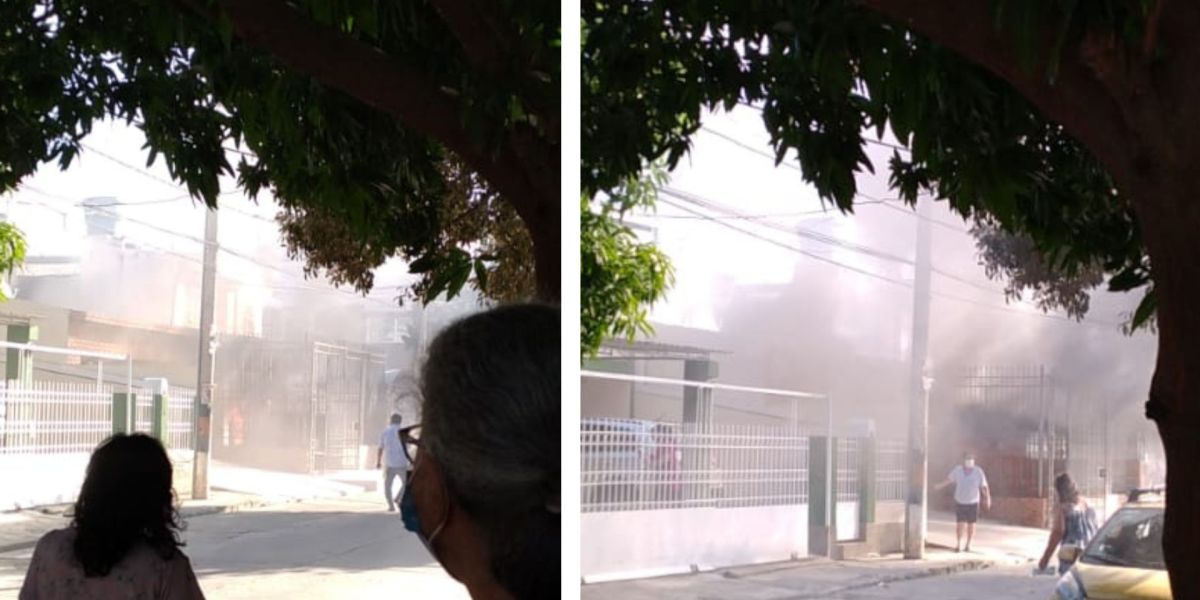 Incendio en casa del barrio Jardín en Santa Marta.