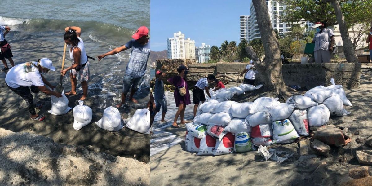 Seguimiento Comunidad organizada tratando de detener el proceso erosivo en Salguero.