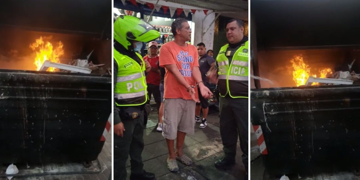 Cortesía Hombre implicado en la queda de contenedor de basura