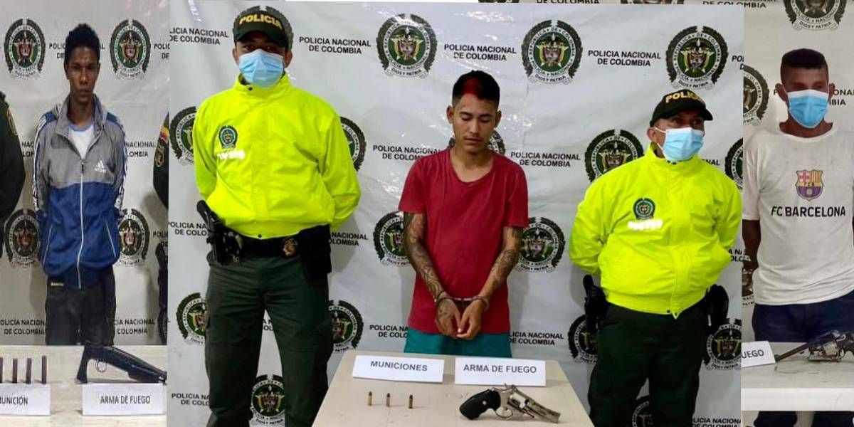 Policía del Magdalena Los tres capturados.
