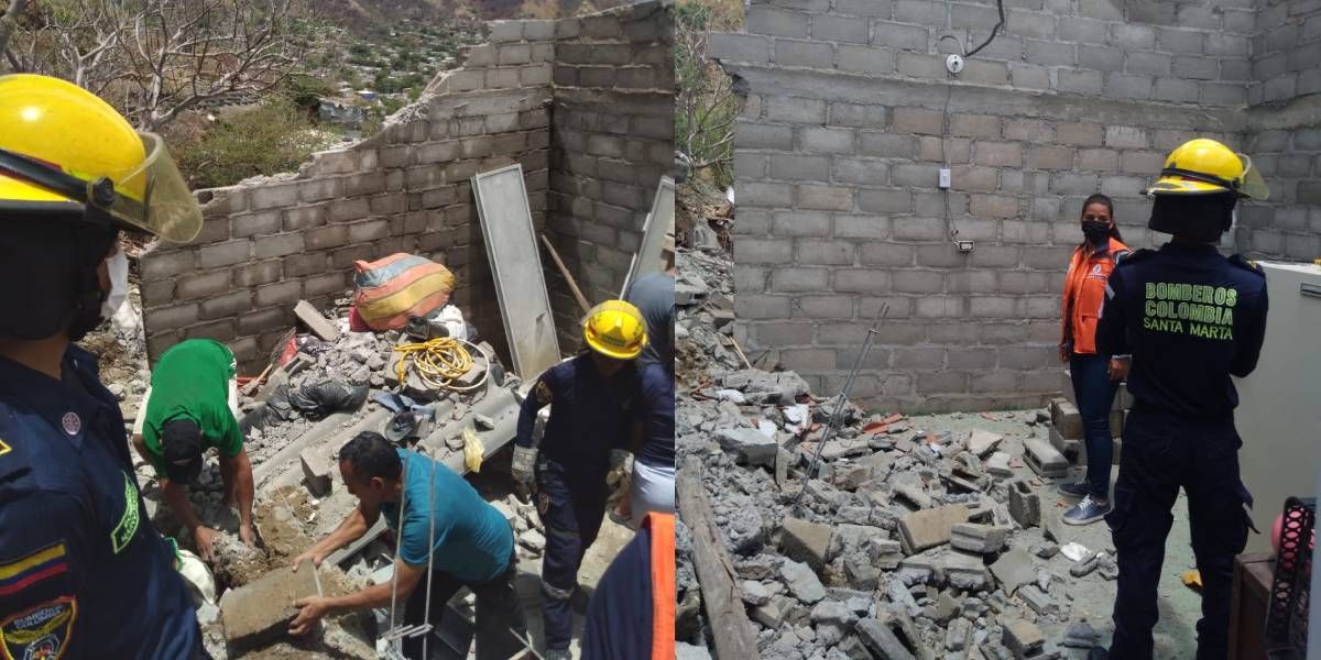 Momentos en que bomberos atendían la emergencia.