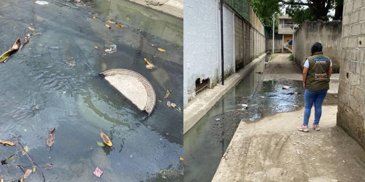 Rebosamientos en la zona del Parque del Agua.