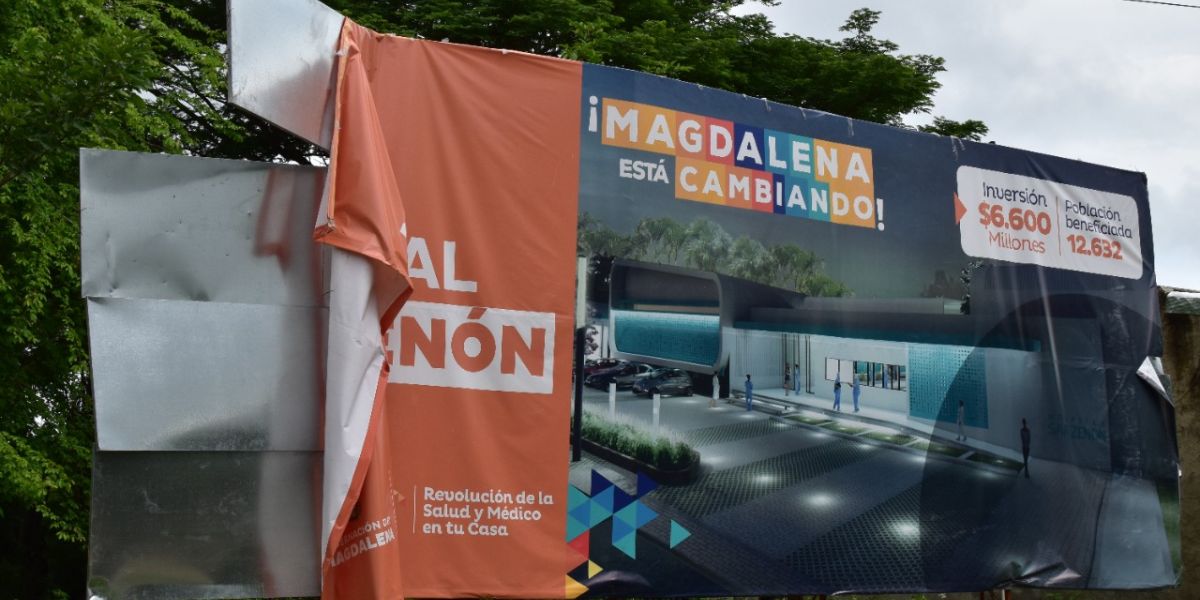 Gobernación del Magdalena. Así quedó la valla.