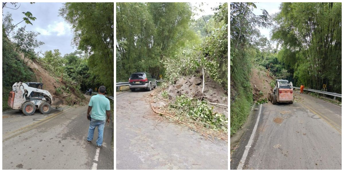 Derrumbe en la vía a Minca fue atendido por la Concesión Ruta del Sol II.