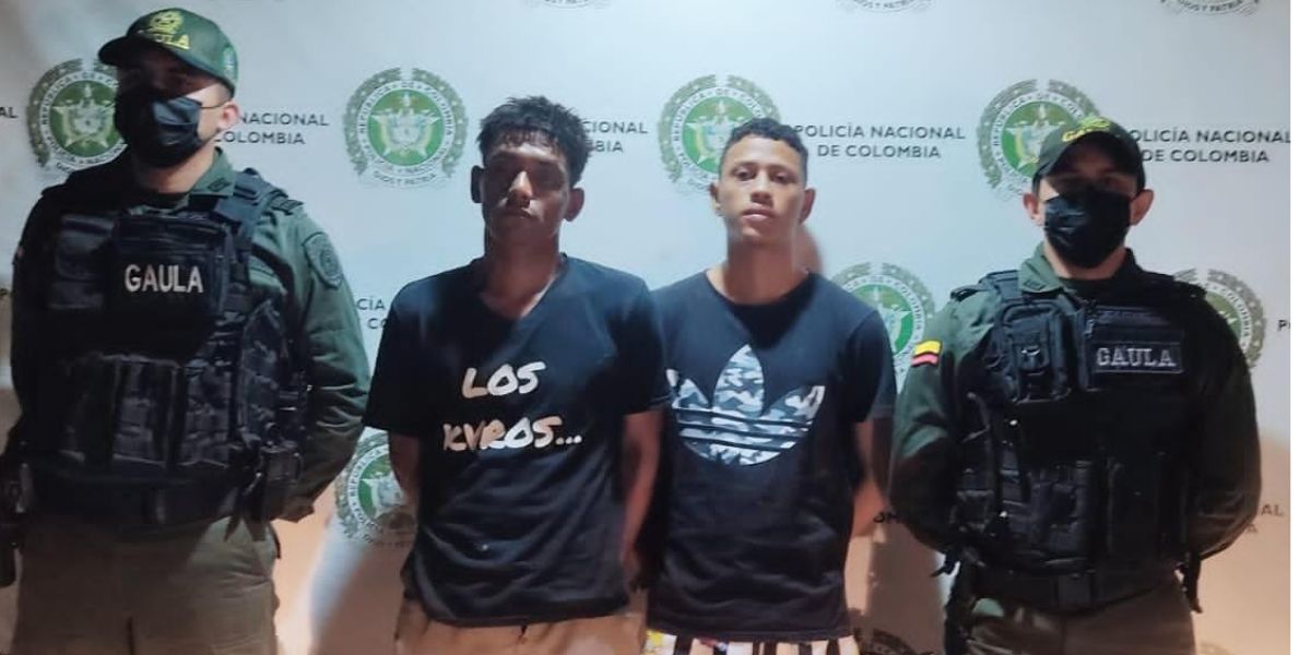 Policía Metropolitana de Santa Marta Royse Manuel Pérez Medina y Juan Carlos Herrera Torres.